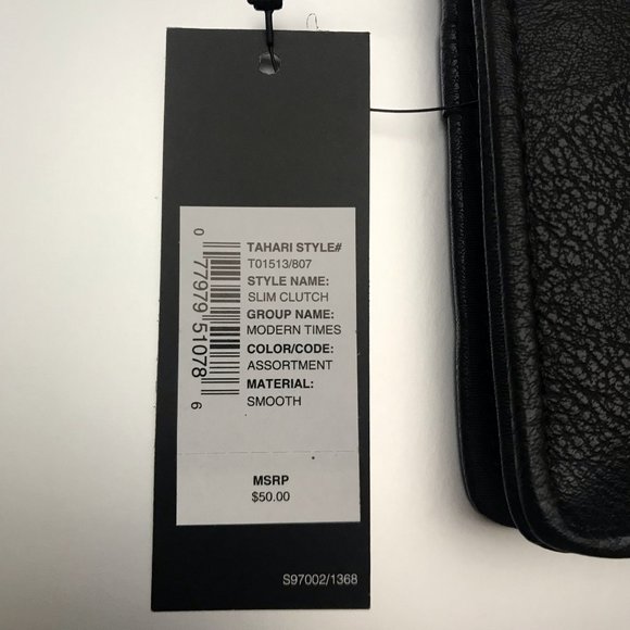 NEW Tahari Black Slim Clutch / Wallet / Cardholder - Picture 2 of 9